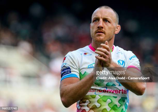 St Helens' James Roby applauds the fans after the match during the Betfred Super League Round 15 match between Wigan Warriors and Warrington Wolves...