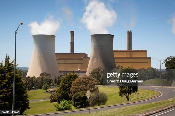 coal fired power station - yallourn stock pictures, royalty-free photos & images