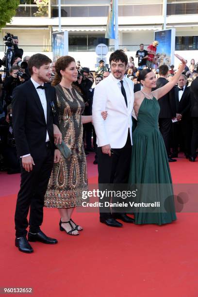 Un Certain Regard jury members Kantemir Balagov, Annemarie Jacir, Un Certain Regard president Benicio Del Toroo with jury member Virginie Ledoyen...