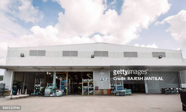 General view of the Volvo Automobile factory plant in Durban on May 19, 2018. - The Volvo Group Southern African Youth Employment Initiative which is...