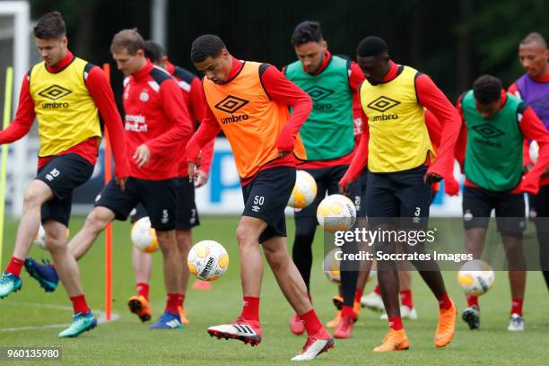 Marco van Ginkel of PSV, Daniel Schwaab of PSV, Armando Obispo of PSV, Luuk Koopmans of PSV, Derrick Luckassen of PSV during the Training PSV at the...