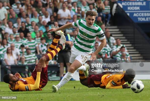 James Forrest of Celtic controls the ball during the Scottish Cup Final between Celtic and Motherwell at Hampden Park on May 19, 2018 in Glasgow,...