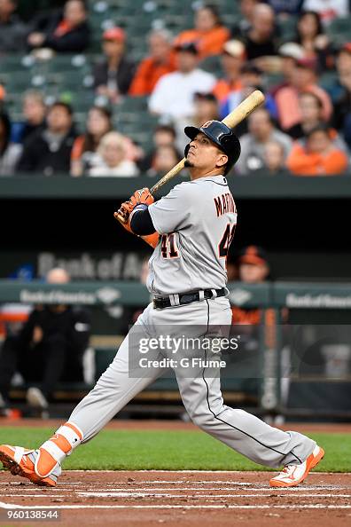 Victor Martinez of the Detroit Tigers bats against the Baltimore ...