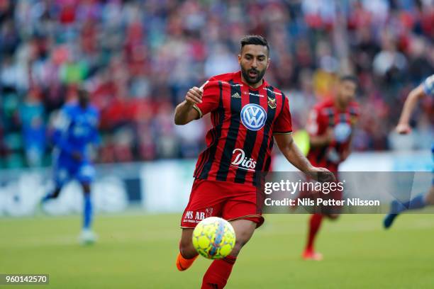 Saman Ghoddos of Ostersunds FK during the Allsvenskan match between GIF Sundsvall and Ostersunds FK at Idrottsparken on May 19, 2018 in Sundsvall,...