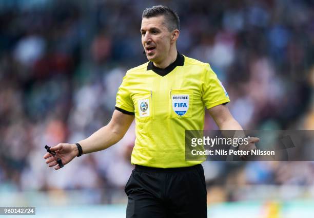 Bojan Pandzic, referee during the Allsvenskan match between GIF Sundsvall and Ostersunds FK at Idrottsparken on May 19, 2018 in Sundsvall, Sweden.