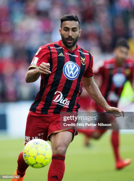 Saman Ghoddos of Ostersunds FK during the Allsvenskan match between GIF Sundsvall and Ostersunds FK at Idrottsparken on May 19, 2018 in Sundsvall,...