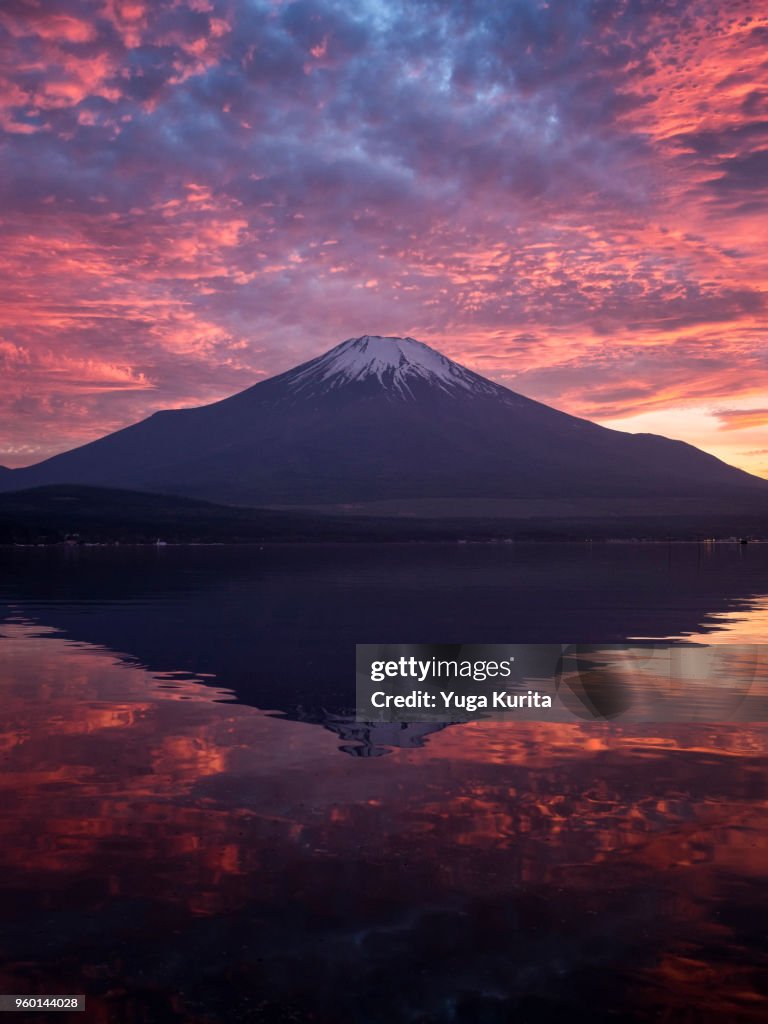 Mt. Fuji at Dramatic Sunset