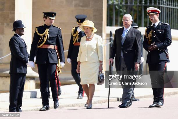 Norma and John Major attend the wedding of Prince Harry to Ms Meghan Markle at St George's Chapel, Windsor Castle on May 19, 2018 in Windsor,...