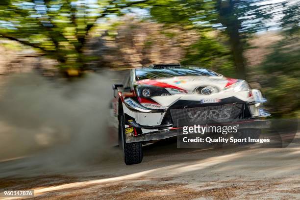 Esapekka Lappi of Finland and Janne Ferm of Finland compete in their Toyota Gazoo Racing WRT Toyota Yaris WRC during day three of World Rally...