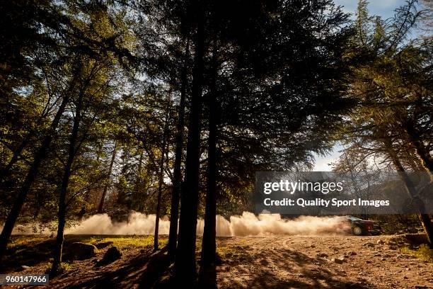 Craig Breen of Ireland and Scott Martin of Great Britain compete in their Citroen Total Ab Dhabi WRT Citroen C3 WRC during day three of World Rally...