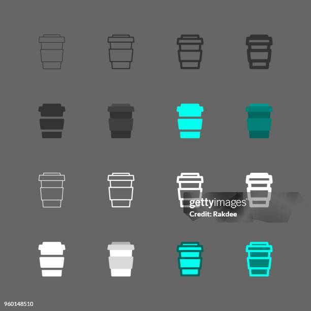 iced coffee icon - multi series - drinking iced latte stock illustrations