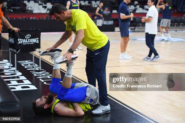 Luigi Datome, #70 of Fenerbahce Dogus Istanbul during the 2018 Turkish Airlines EuroLeague F4 Fenerbahce Dogus Istanbul Official Practice at Stark...