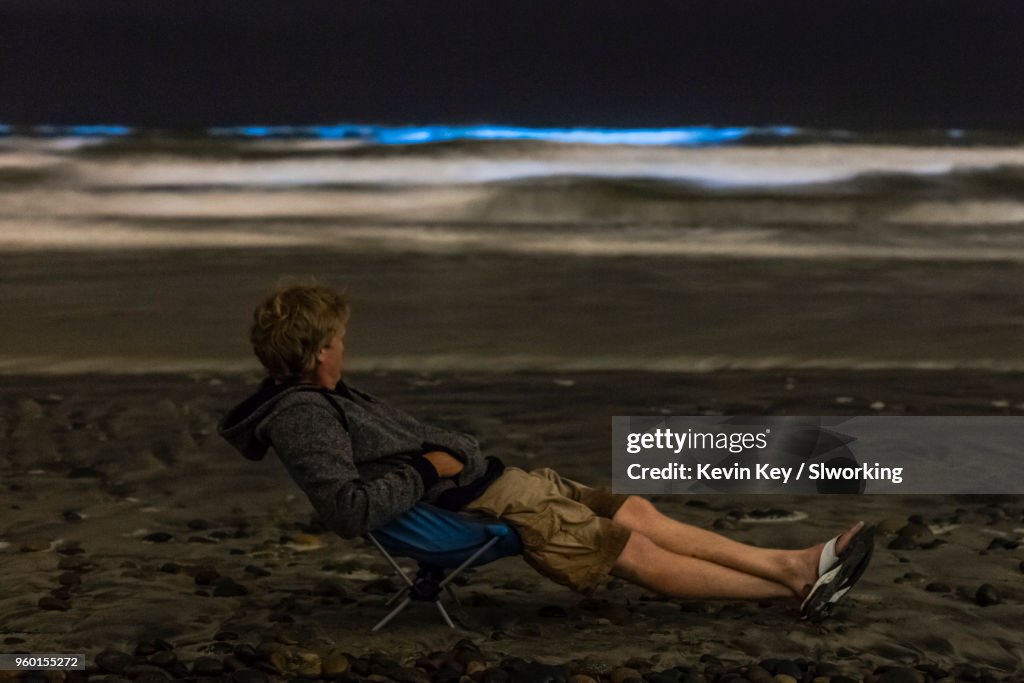 Relaxing and enjoying the May 2018 Bioluminescent Red Tide in San Diego County