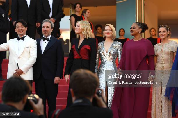 Jury members Chang Chen, Denis Villeneuve, Jury president Cate Blanchett, Jury members Lea Seydoux, Ava DuVernay and Kristen Stewart attend the...