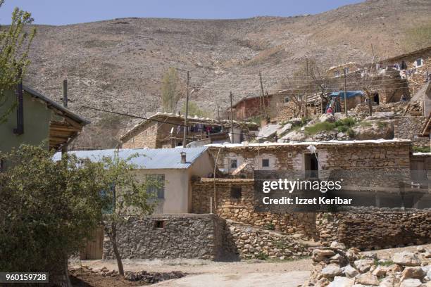 stone houses at zerne village near malatya, a central anatolian city,turkey - travel destination eastern turkey stock-fotos und bilder
