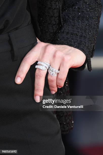 Chiara Mastroianni, fashion detail, attends the Closing Ceremony & screening of "The Man Who Killed Don Quixote" during the 71st annual Cannes Film...