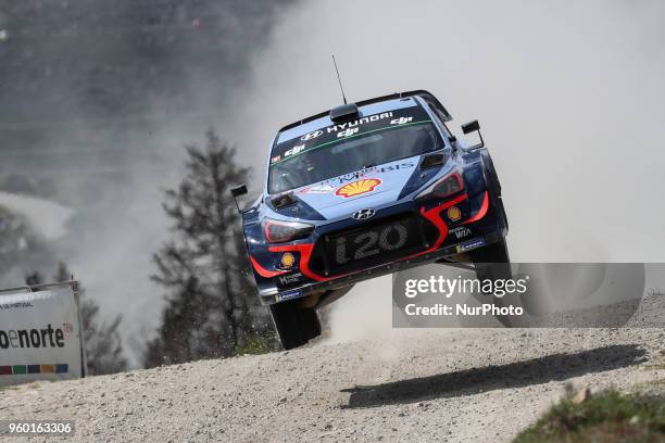 And NICOLAS GILSOUL in HYUNDAI I20 COUPE WRC of HYUNDAI SHELL MOBIS WRT in action during the SS13 Vieira do Minho 2 of WRC Vodafone Rally de Portugal...