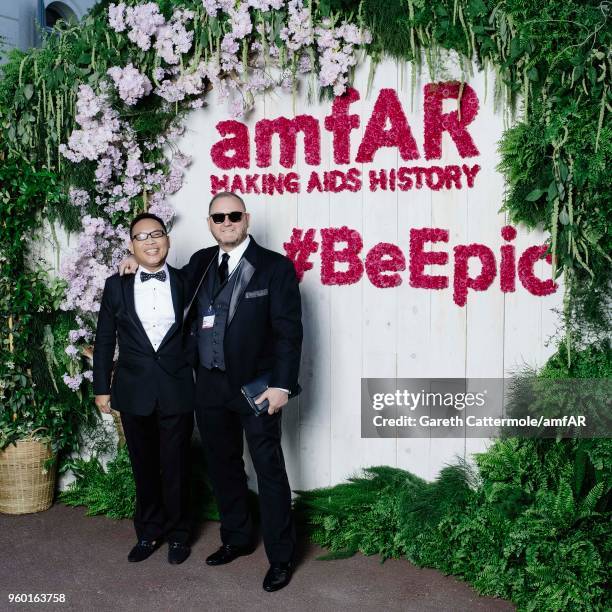 AmfAR CEO Kevin Robert Frost and Arman Purnama attend the amfAR Gala Cannes 2018 Studio at Hotel du Cap-Eden-Roc on May 17, 2018 in Cap d'Antibes,...