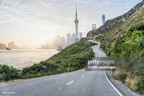 view the bund cityscape from hill - the bund stock-fotos und bilder