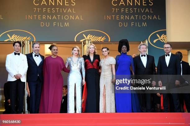 Jury members Chang Chen, Denis Villeneuve, Ava DuVernay, Lea Seydoux, Jury president Cate Blanchett, Jury members Kristen Stewart, Khadja Nin, Robert...