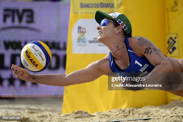 Agatha Bednarczuk of Brazil in action during the main draw - Quarterfinals match against Victoria Bieneck and Isabel Schneider of Germany at Meia...