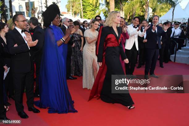 Jury members Andrey Zvyagintsev, Khadja Nin, Jury president Cate Blanchett, jury members Kristen Stewart, Lea Seydoux, Ava DuVernay, Chang Chen and...