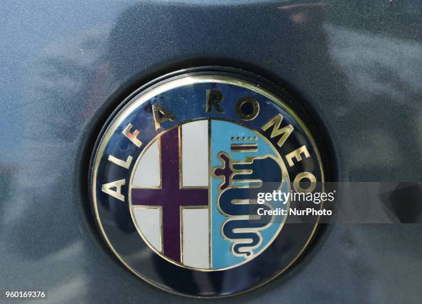 The logo of the car manufacturer Alfa Romeo, founded by Frenchman Alexandre Darracq as A.L.F.A. (&quot;[Società] Anonima Lombarda Fabbrica...