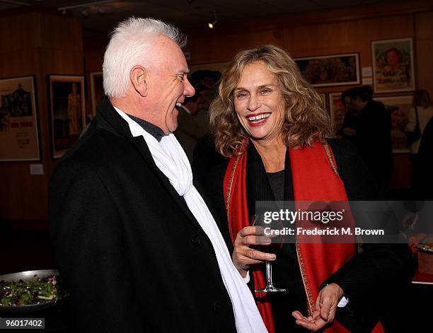 Actor Malcolm McDowell and actress Lauren Hutton attend the Academy of Motion Picture Arts and Sciences' Opening Reception for their Winter Exhibit...