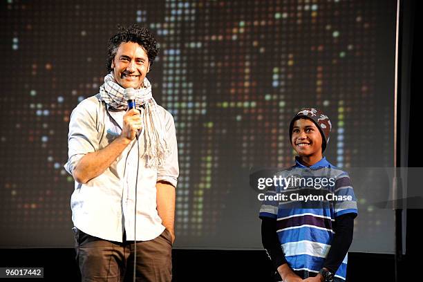 Director Taika Waititi and actor James Rolleston attend "Boy" Premiere at Egyptian Theatre during the 2010 Sundance Film Festival on January 22, 2010...