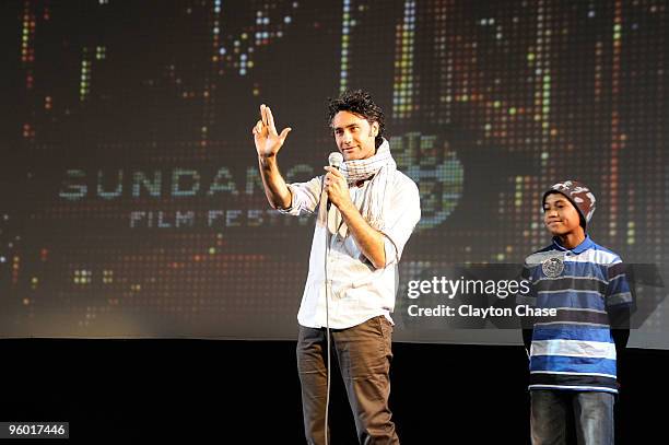 Director Taika Waititi and actor James Rolleston attend "Boy" Premiere at Egyptian Theatre during the 2010 Sundance Film Festival on January 22, 2010...