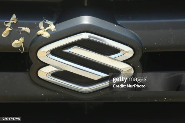 The logo of the Japanese multinational corporation Suzuki headquartered in Minami-ku, Hamamatsu, that manufactures automobiles, four-wheel drive...