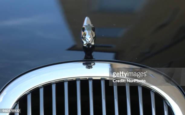 The logo of the luxury vehicle brand Jaguar of Jaguar Land Rover, a British multinational car manufacturer with its headquarters in Whitley,...