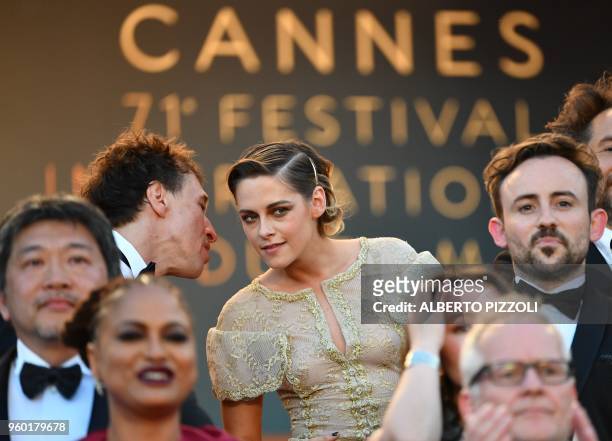 French director and President of the Short Films and Cinefondation jury Bertand Bonello and US actress and member of the Feature Film Jury Kristen...