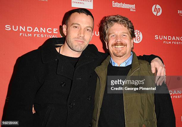Actor Ben Affleck and Director John Wells attend the "The Company Men" Premiere at Eccles Center Theatre during the 2010 Sundance Film Festival on...