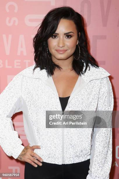 Demi Lovato attends the Demi Lovato visits Fabletics at The Village at Westfield Topanga on May 18, 2018 in Woodland Hills, California.