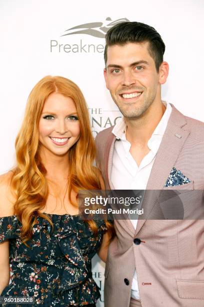 Amanda Bass Tucker and Justin Tucker attend The Stronach Group Chalet at 143rd Preakness Stakes on May 19, 2018 in Baltimore, Maryland.