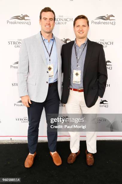Kevin Hogan and Danny Williams attend The Stronach Group Chalet at 143rd Preakness Stakes on May 19, 2018 in Baltimore, Maryland.