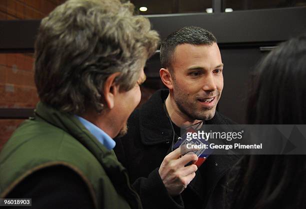 Director John Wells and actor Ben Affleck attend the "The Company Men" Premiere at Eccles Center Theatre during the 2010 Sundance Film Festival on...
