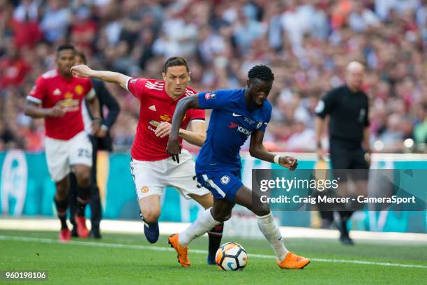 Chelsea's Tiemoue Bakayoko holds off the challenge from Manchester United's Nemanja Matic during the Emirates FA Cup Final match between Chelsea and...