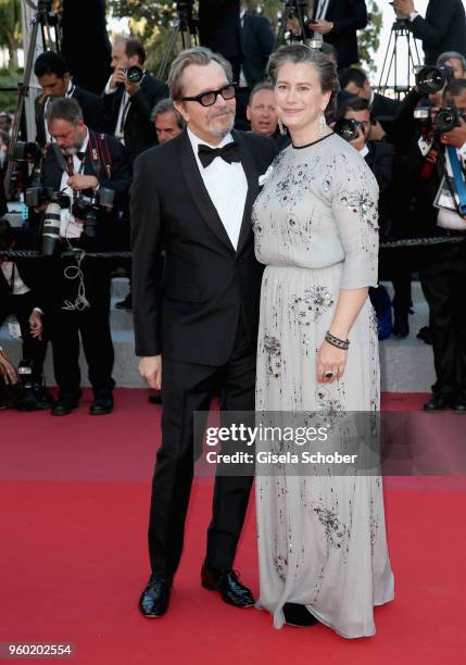 Gary Oldman and Gisele Schmidt attends the screening of "The Man Who Killed Don Quixote" and the Closing Ceremony during the 71st annual Cannes Film...