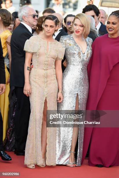 Kristen Stewart and Lea Seydoux attend the screening of "The Man Who Killed Don Quixote" and the Closing Ceremony during the 71st annual Cannes Film...