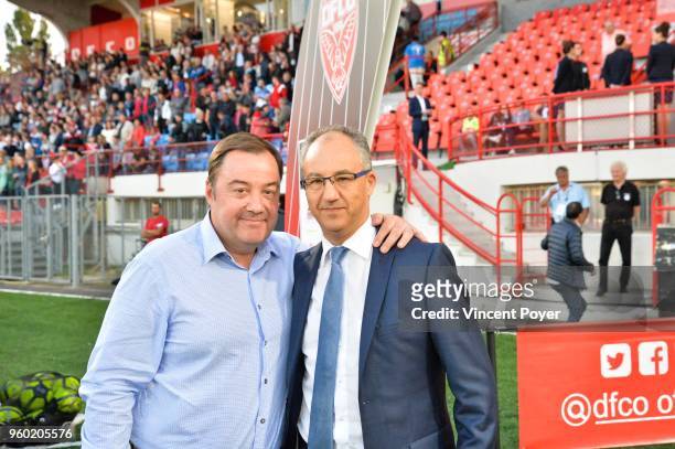 Olivier Delcourt president of Dijon and Said Chabane president of Angers during the Ligue 1 match between Dijon FCO and Angers SCO at Stade Gaston...