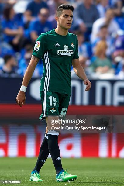 Marc Bartra of Real Betis looks on during the La Liga match between Leganes and Real Betis at Estadio Municipal de Butarque on May 19, 2018 in...