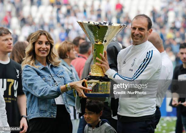 Massimiliano Allegri during serie A match between Juventus v Verona, in Turin, on May 19, 2018 .