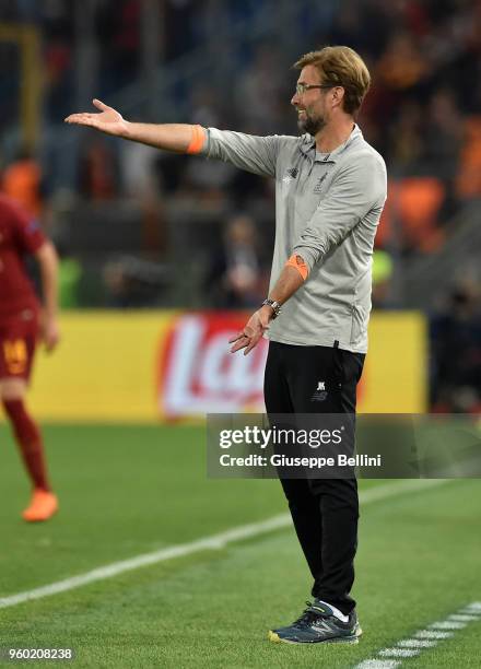 Jurgen Klopp head coach of Liverpool FC during the UEFA Champions League Semi Final Second Leg match between A.S. Roma and Liverpool FC at Stadio...