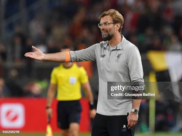 Jurgen Klopp head coach of Liverpool FC during the UEFA Champions League Semi Final Second Leg match between A.S. Roma and Liverpool FC at Stadio...