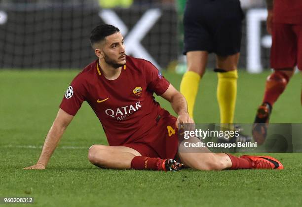 Kostas Manolas of AS Roma in action during the UEFA Champions League Semi Final Second Leg match between A.S. Roma and Liverpool FC at Stadio...