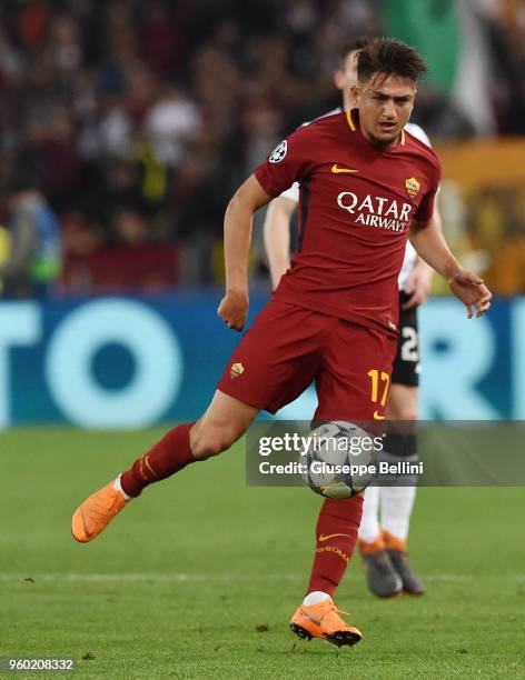 Cengiz Under of AS Roma in action during the UEFA Champions League Semi Final Second Leg match between A.S. Roma and Liverpool FC at Stadio Olimpico...