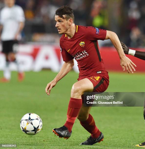 Alessandro Florenzi of AS Roma in action during the UEFA Champions League Semi Final Second Leg match between A.S. Roma and Liverpool FC at Stadio...