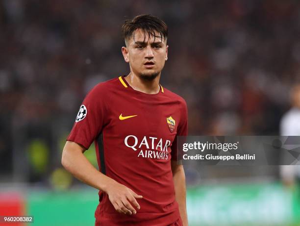 Cengiz Under of AS Roma in action during the UEFA Champions League Semi Final Second Leg match between A.S. Roma and Liverpool FC at Stadio Olimpico...